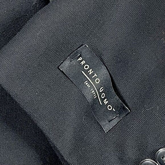 NWT Pronto Uomo 46XL Blazer Wool Blend Black Silver Two Button Double Vented - Picture 3 of 8
